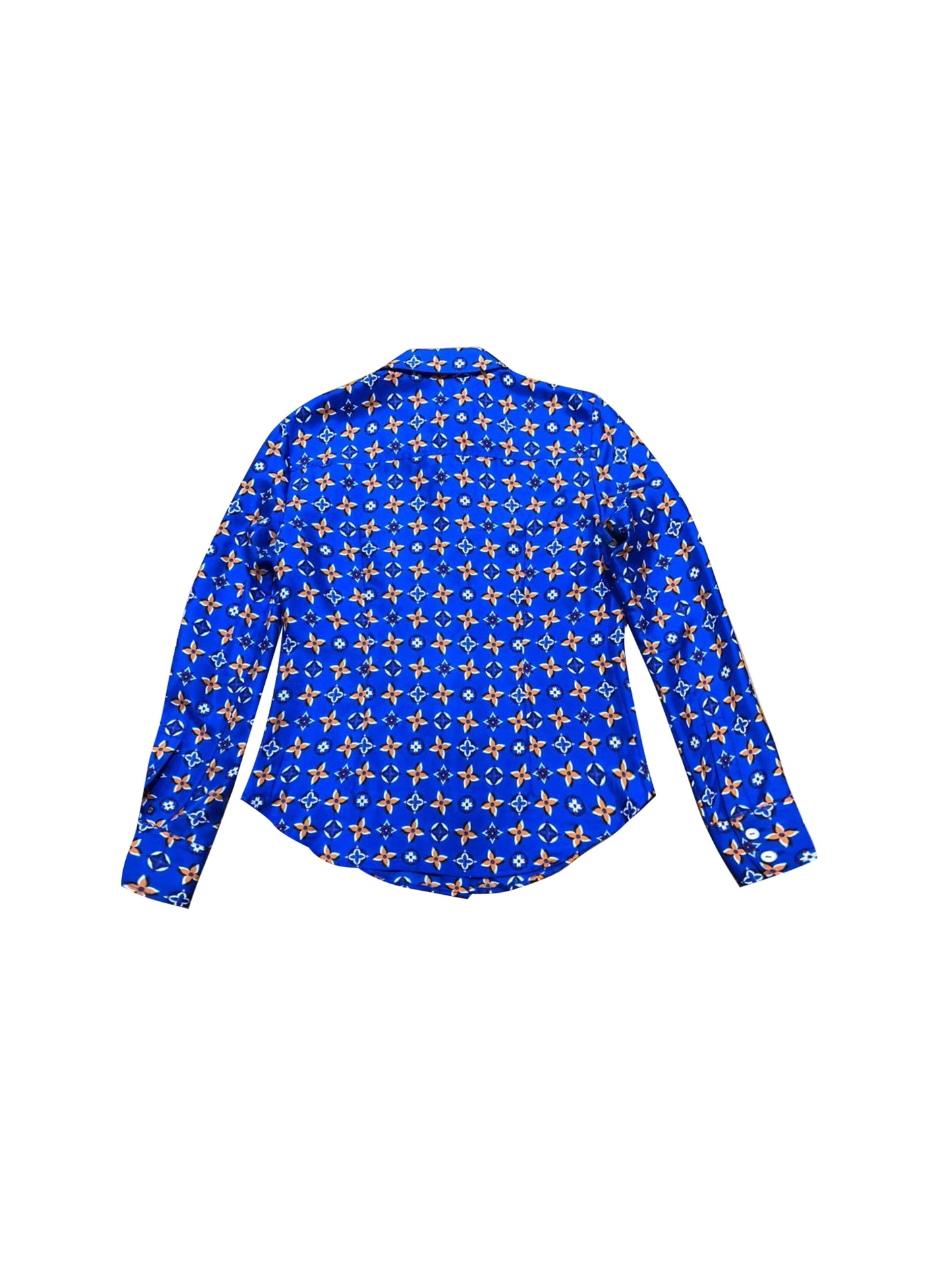 Louis Vuitton 2000s Blue Monogram Dress Shirt