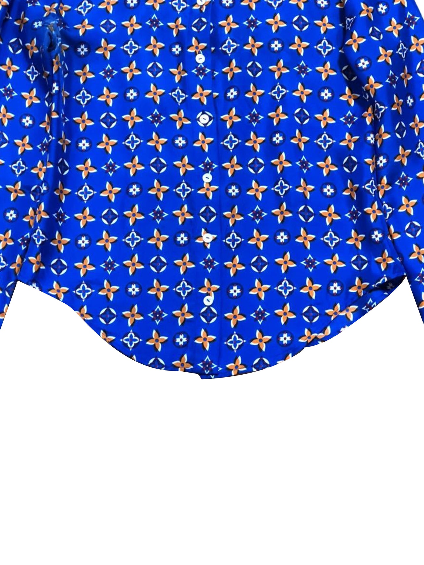 Louis Vuitton 2000s Blue Monogram Dress Shirt