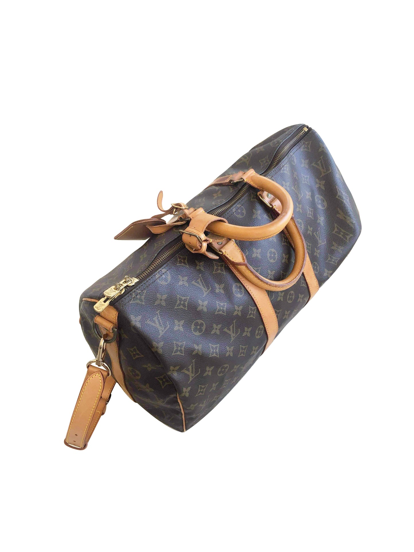 Louis Vuitton 2000s Brown Monogram Keepall Leather Duffle