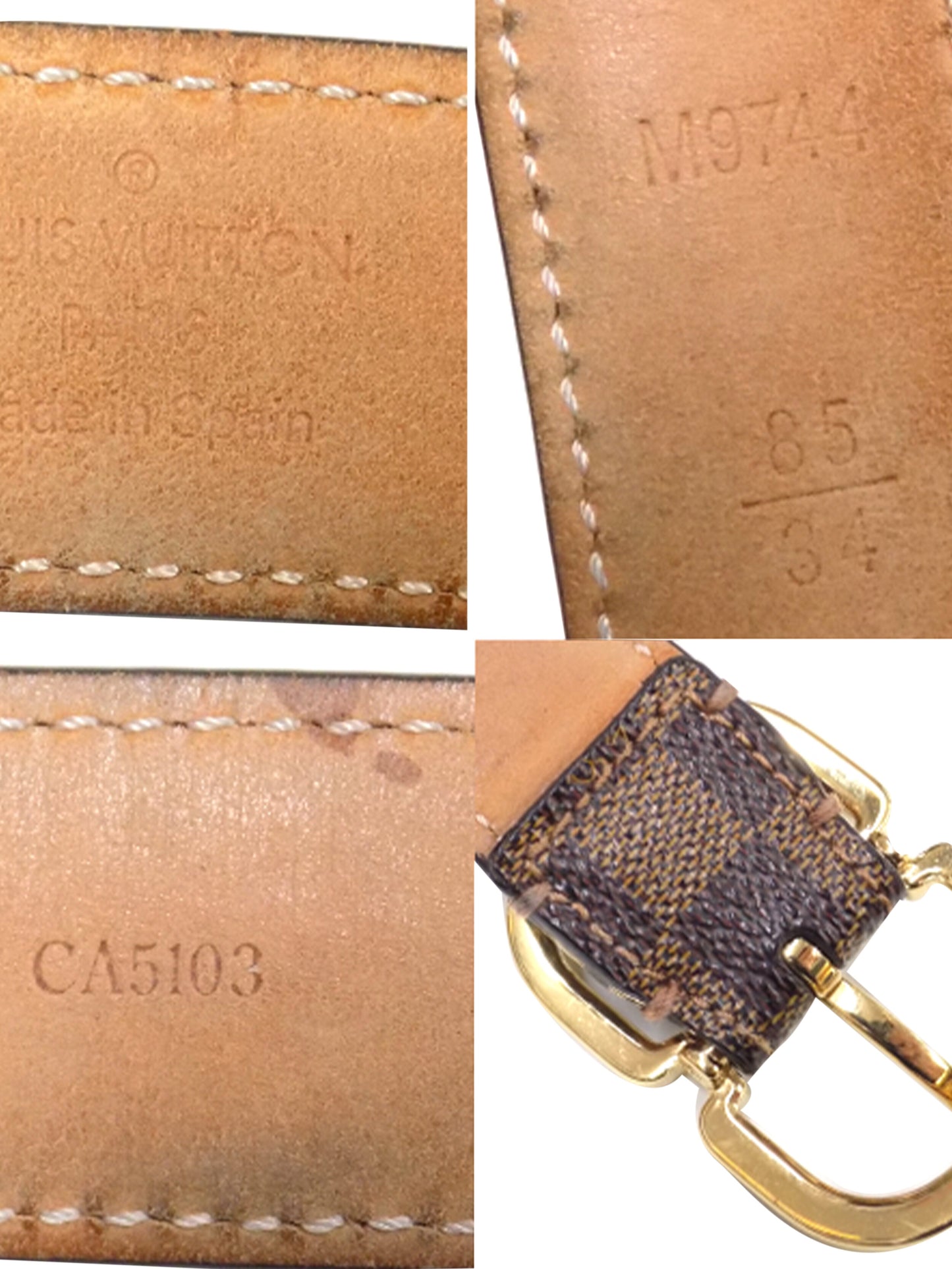 Louis Vuitton 2000s Brown Square Belt