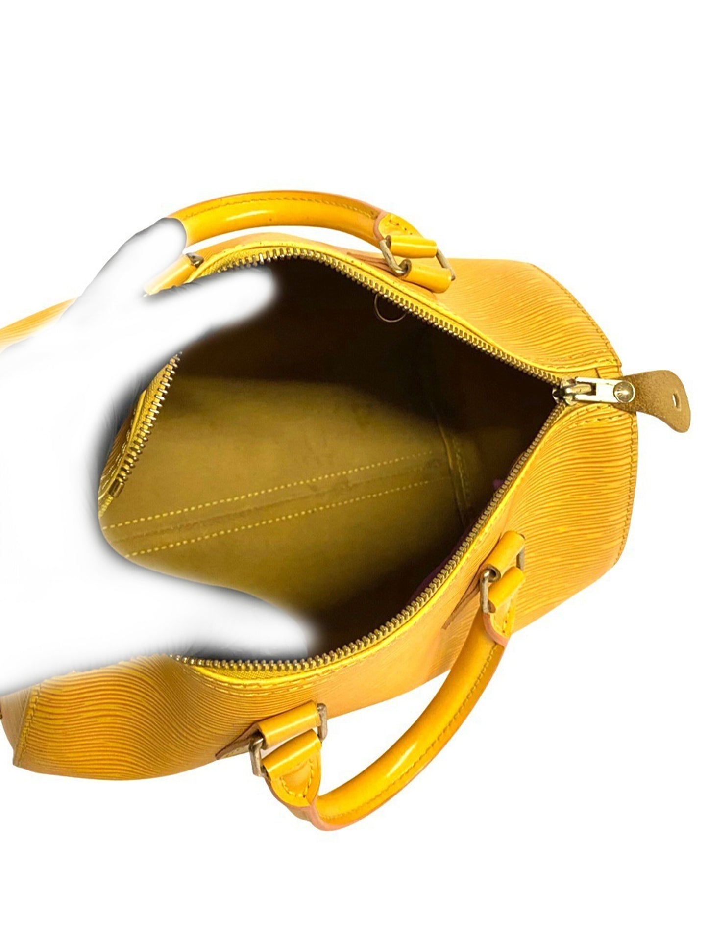 Louis Vuitton 2000s Small Speedy Yellow 25 Epi Leather Bag