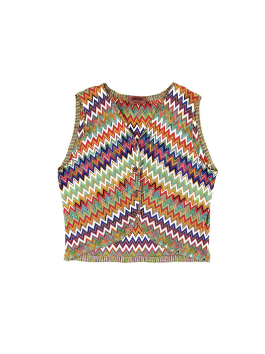 Missoni 2000s Rainbow Pattern Knit Vest