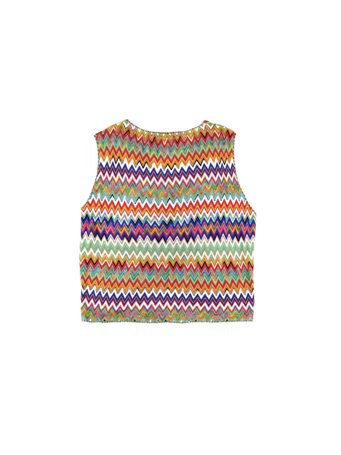 Missoni 2000s Rainbow Pattern Knit Vest