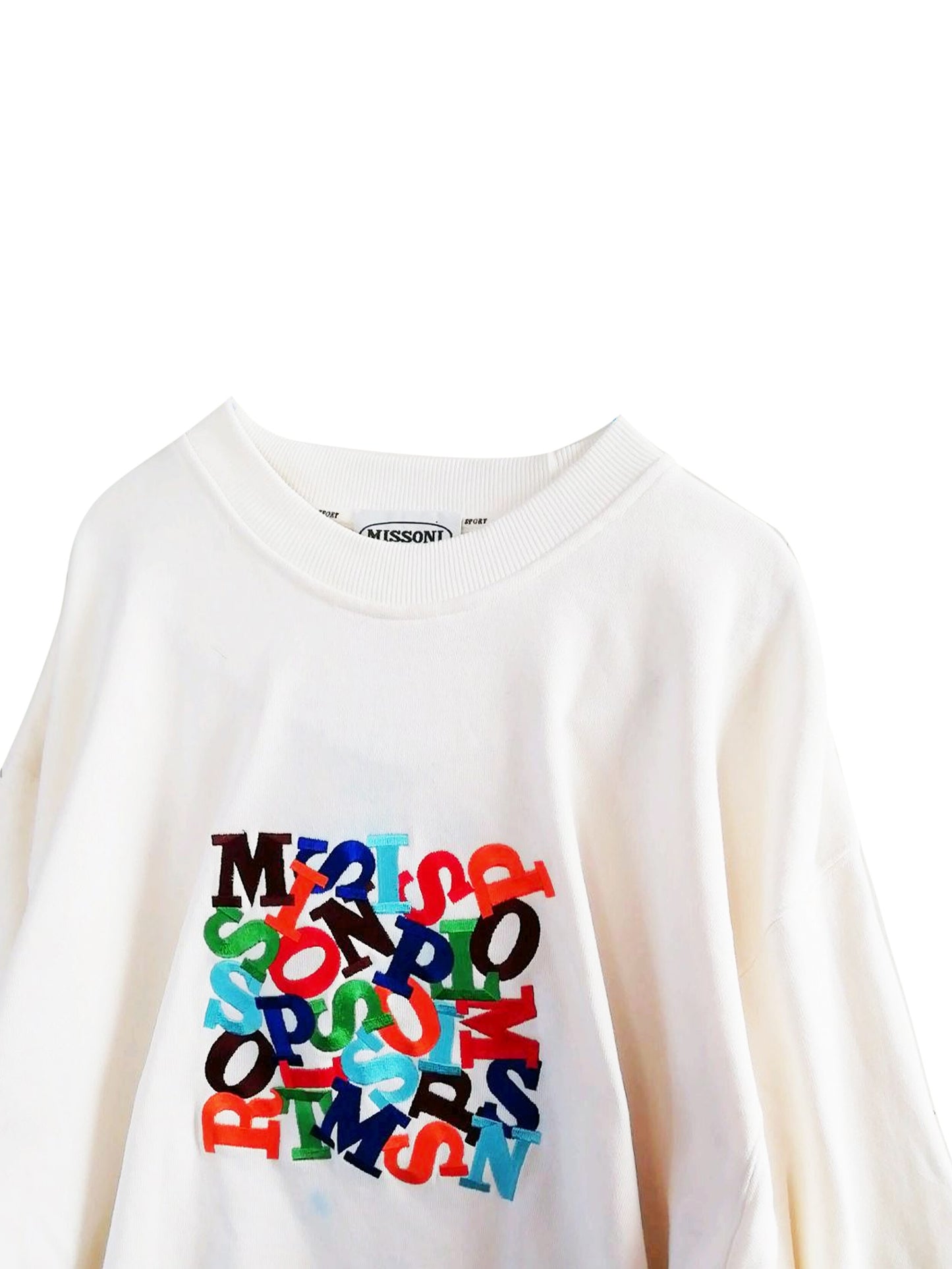 Missoni 2000s Sports White Graphic Crewneck