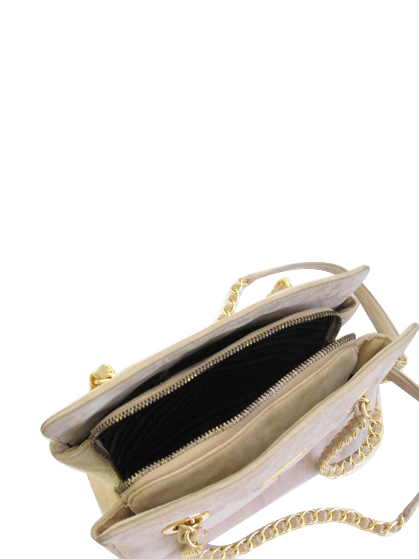 Prada 2000s Beige Suede Small Shoulder Bag