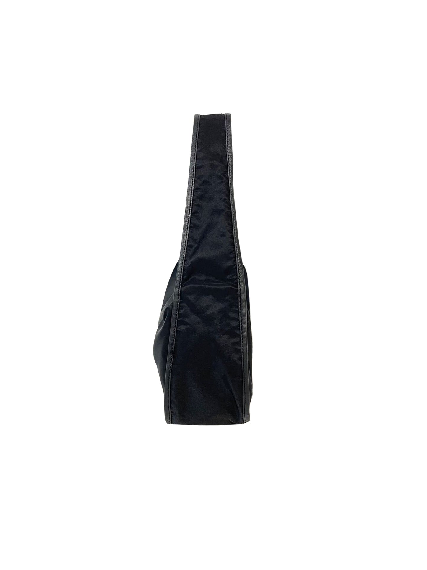 Prada 2000s Black Tessuto Thick Strap Hand Bag
