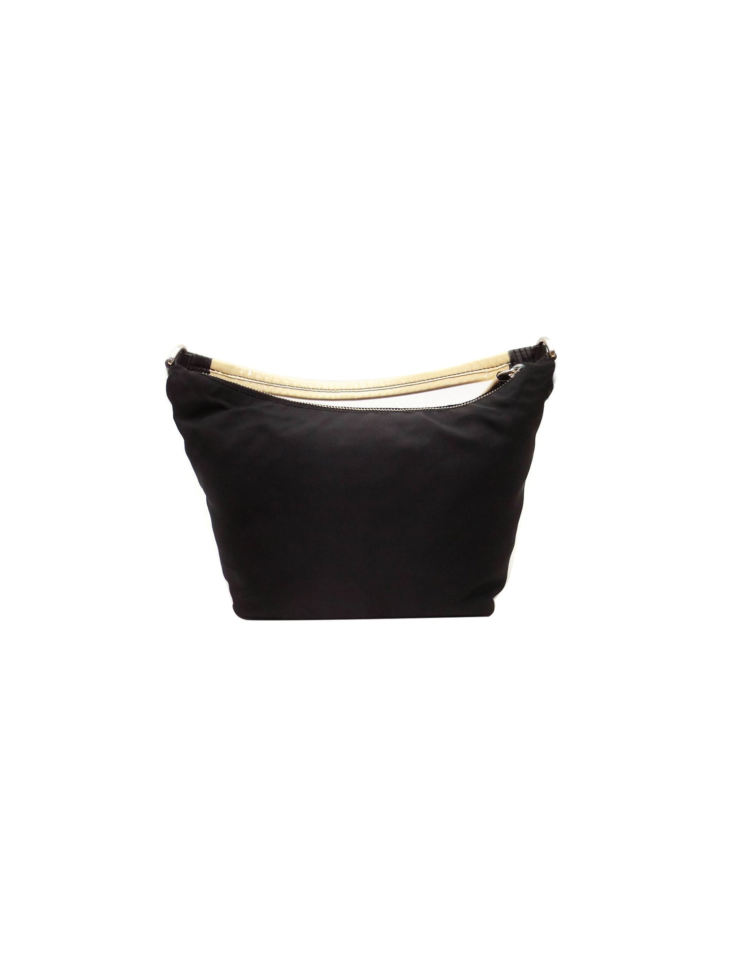 Prada 2000s Black and Beige Nylon Hand Bag