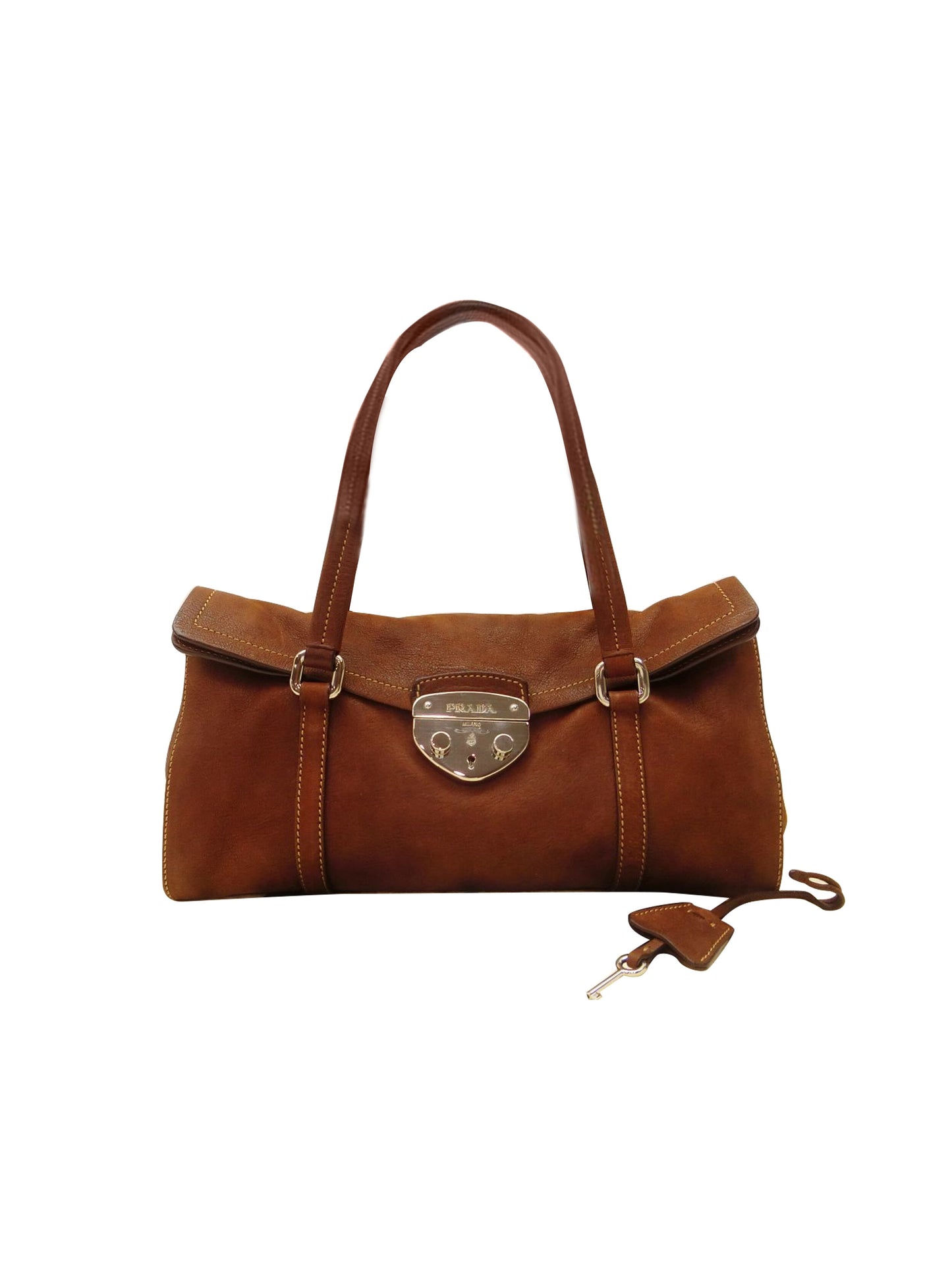 Prada Tanned Rare Leather Clasp Bag