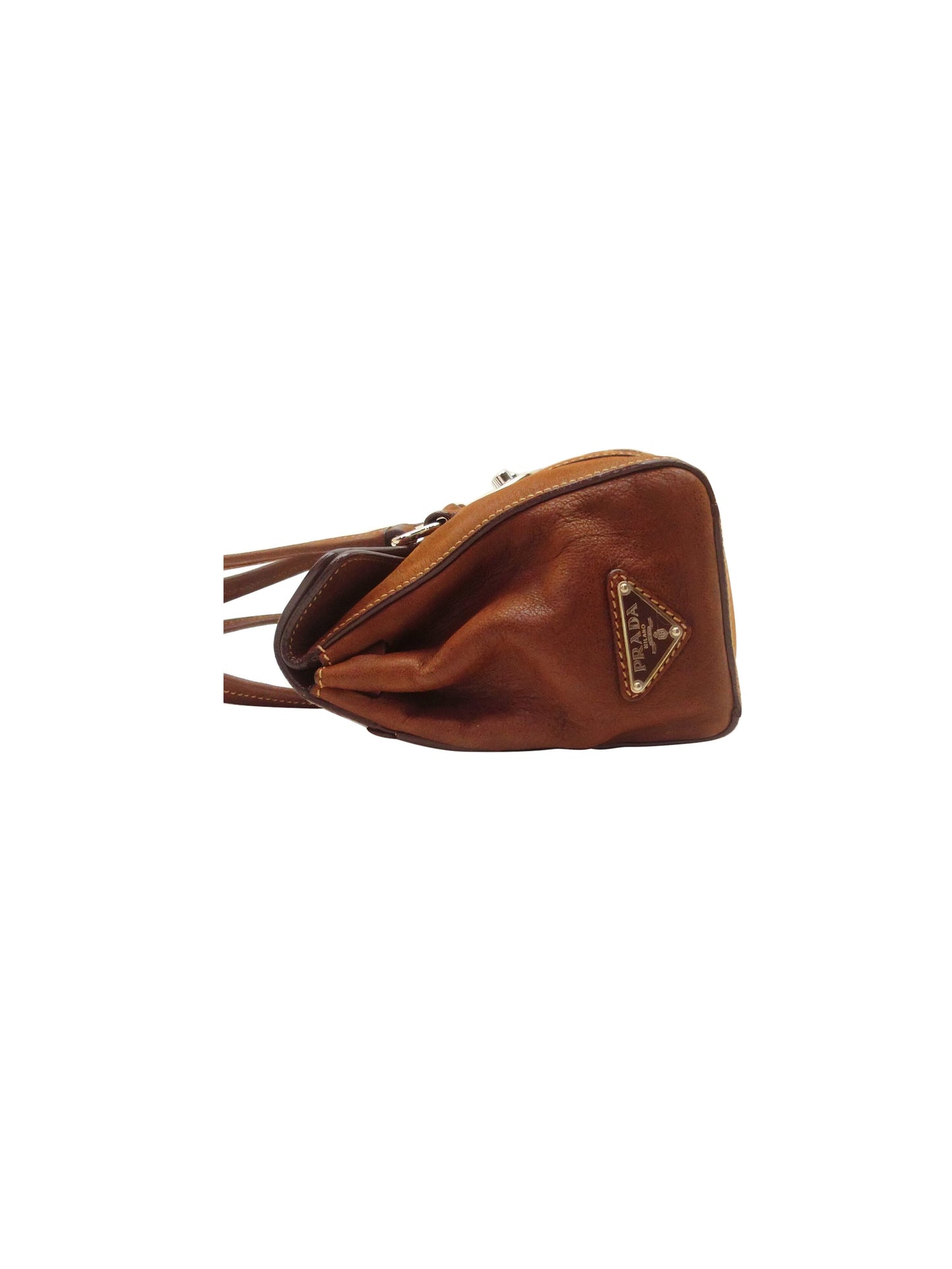 Prada Tanned Rare Leather Clasp Bag