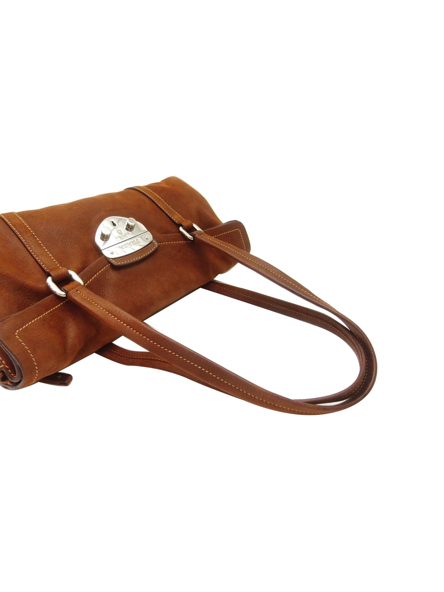 Prada Tanned Rare Leather Clasp Bag