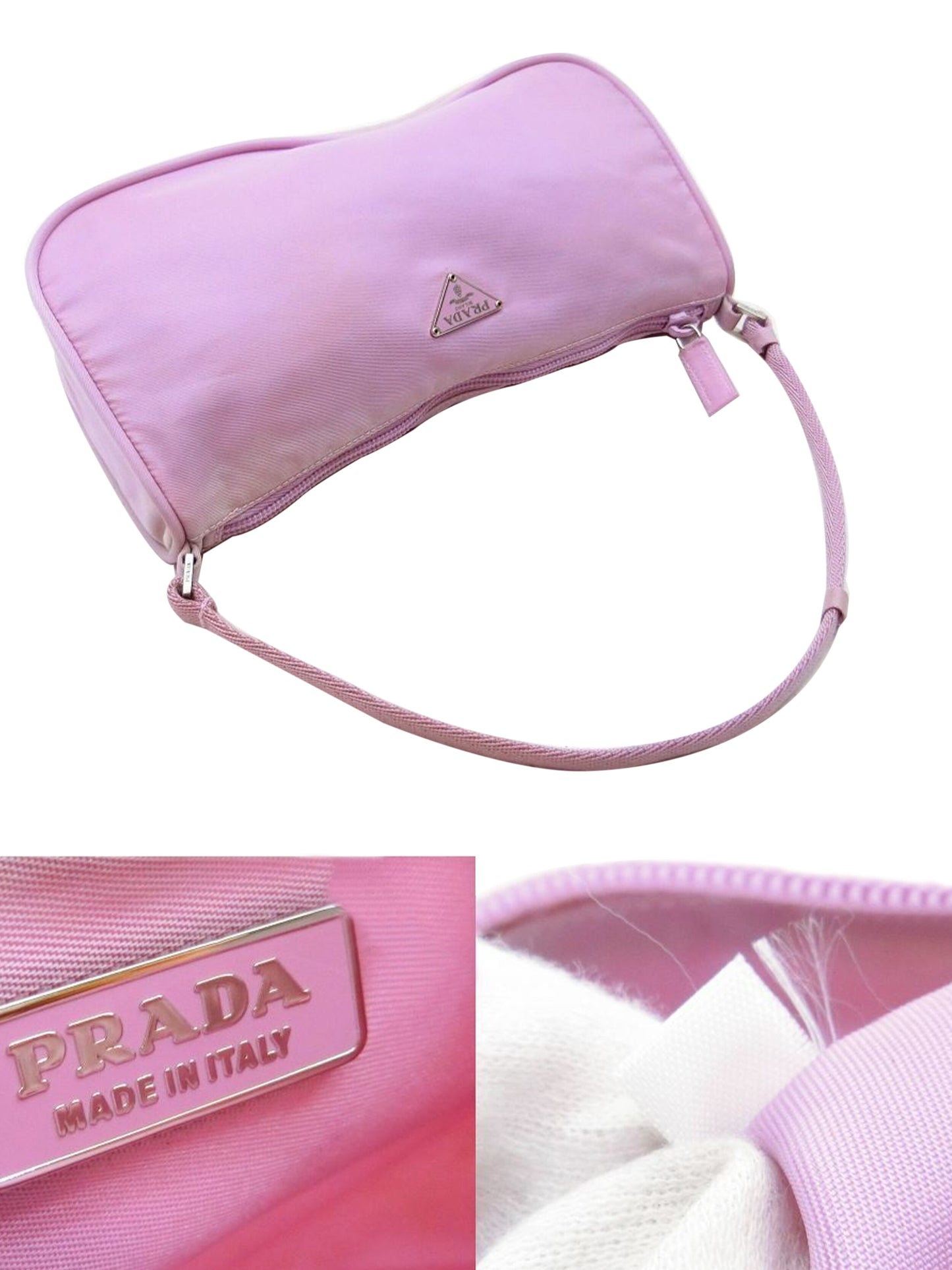 Prada 2000s Tessuto Light Pink Hand Bag