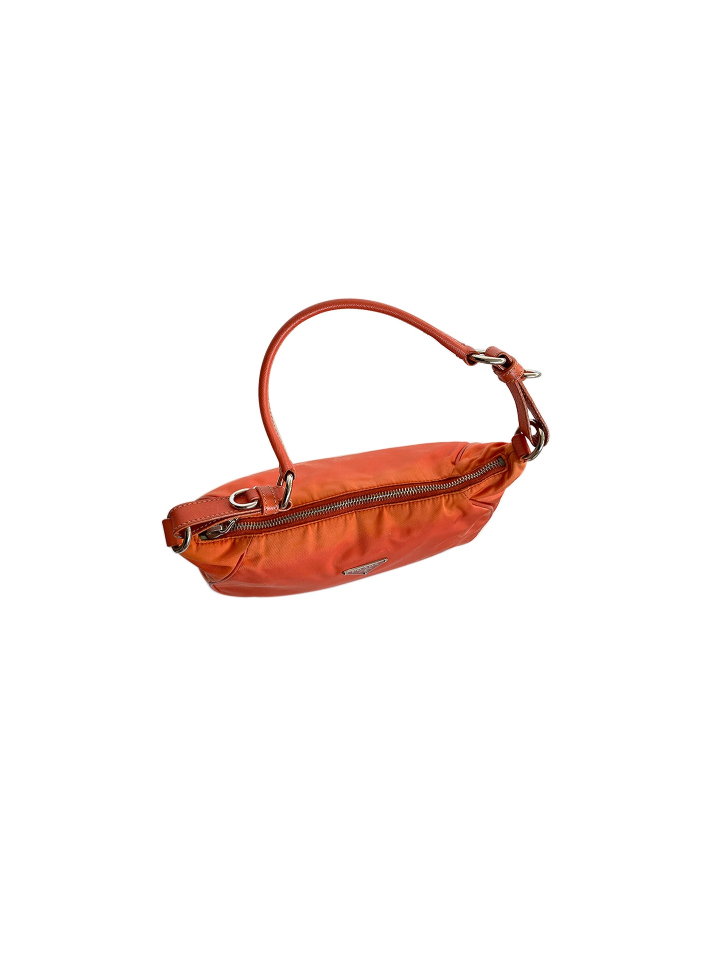 Prada 2000s Orange Small Tessuto Bag
