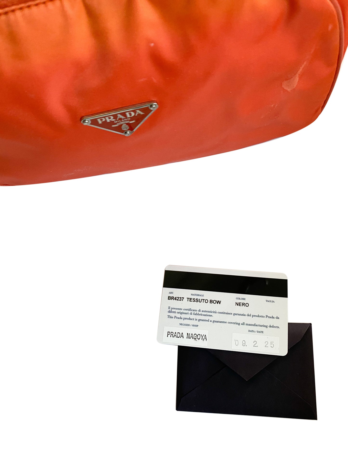 Prada 2000s Orange Small Tessuto Bag