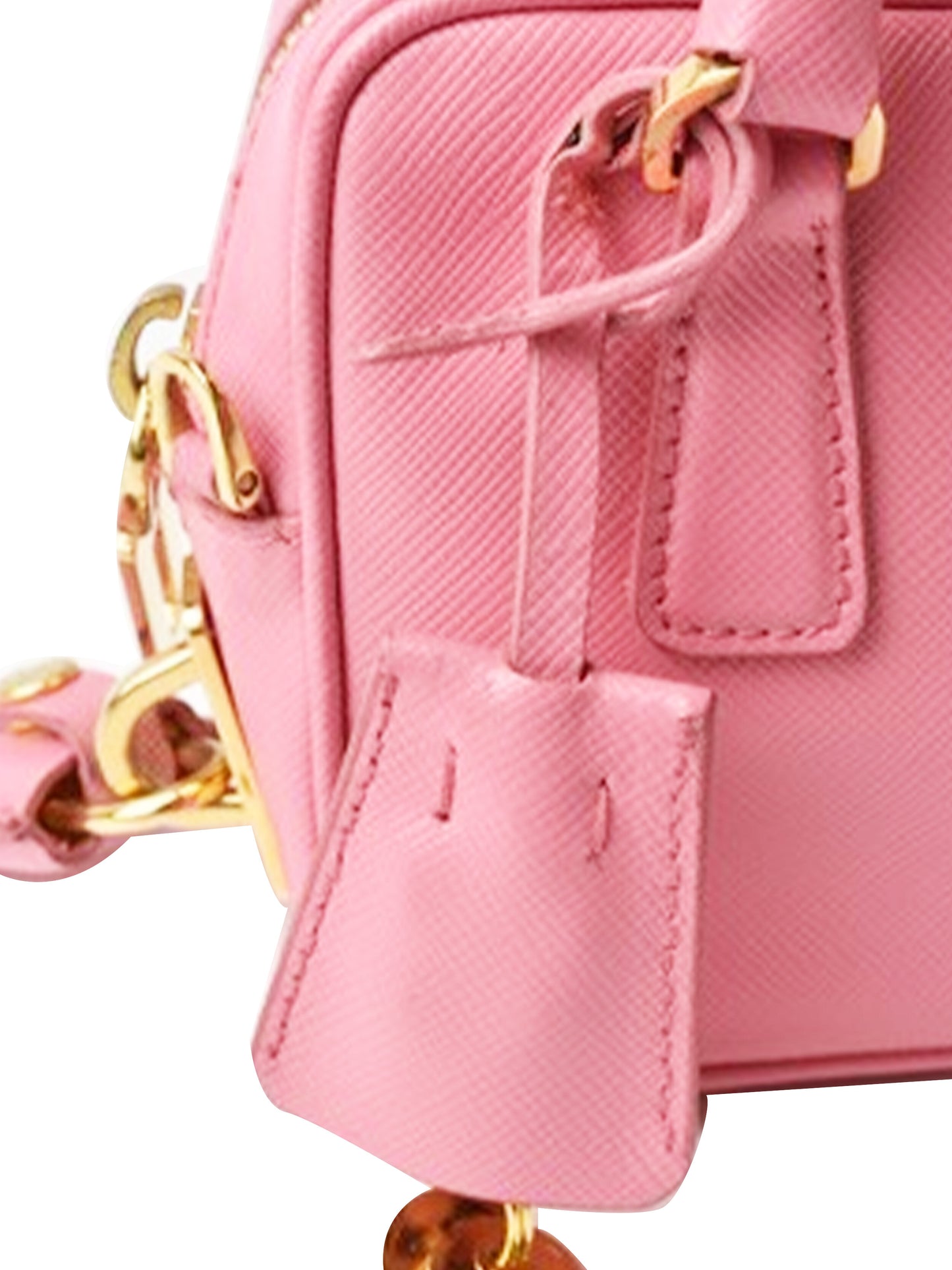 Prada 2010s Saffiano Small Pink Leather Shoulder Bag