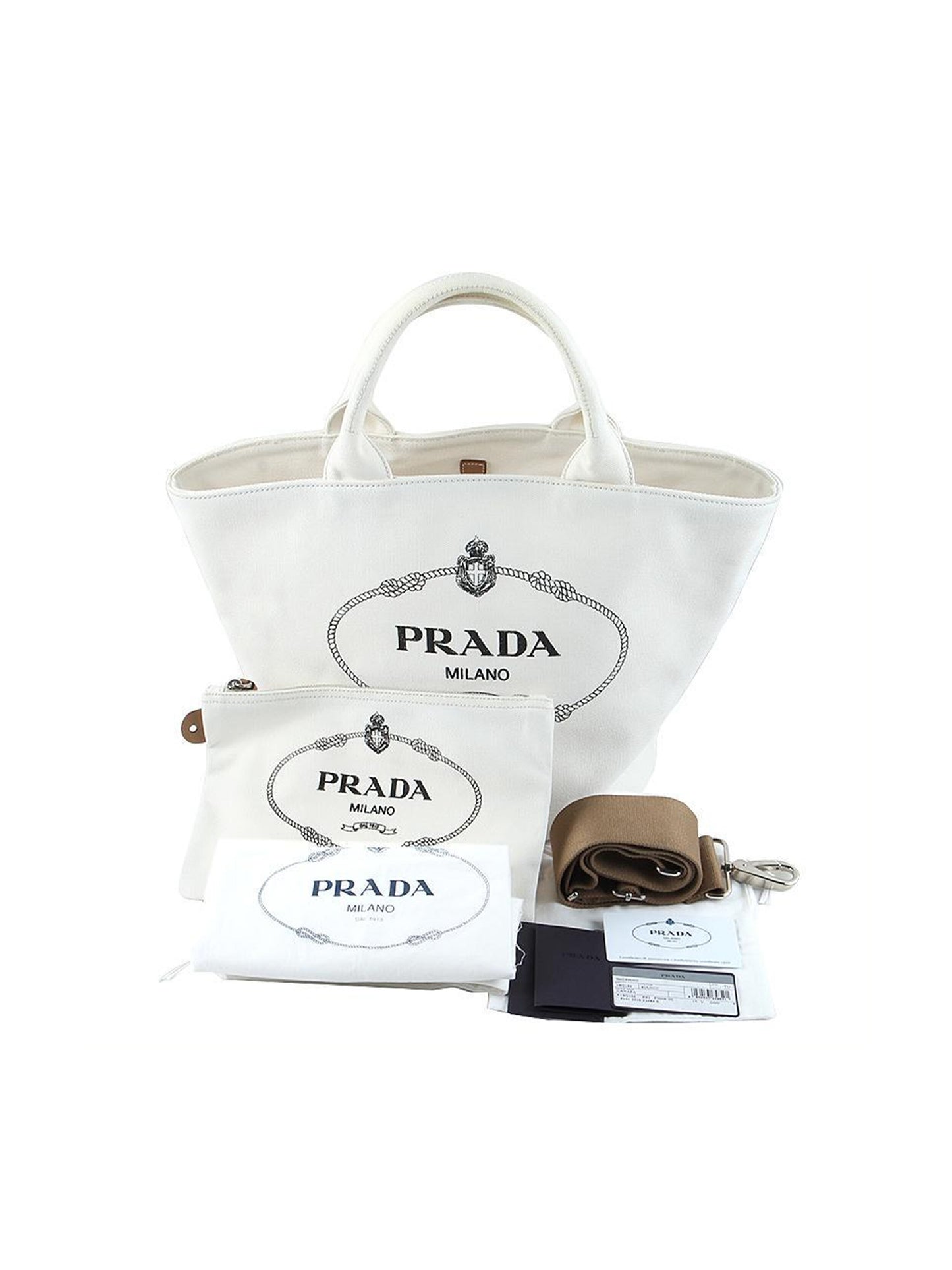 Prada 2010s White Rare Rounded Denim Tote