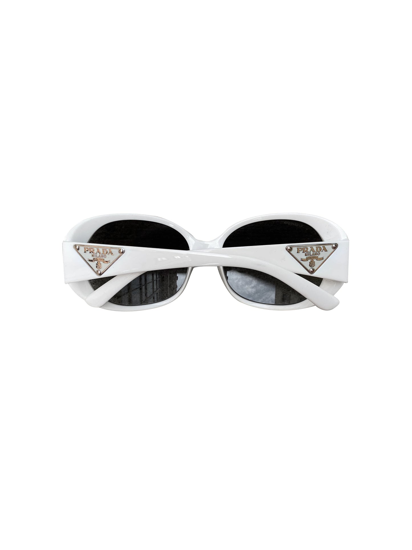 Prada 2000s Rare White Round Sunglasses