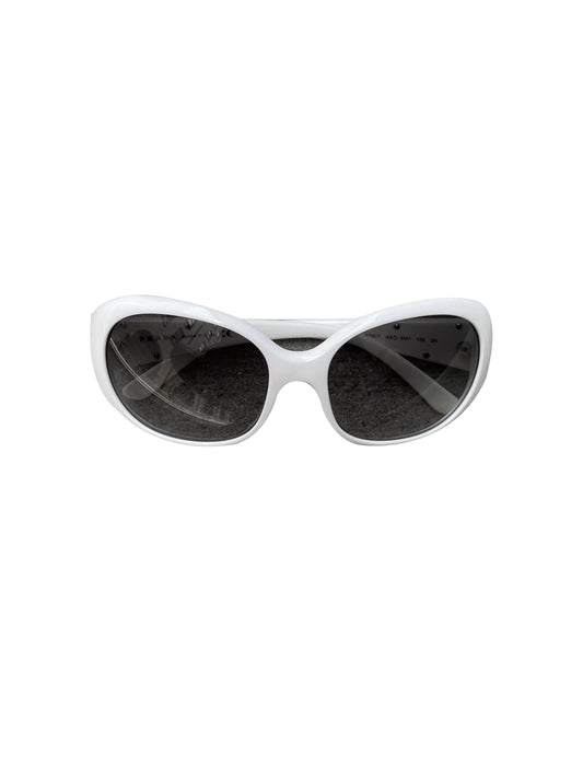 Prada 2000s Rare White Round Sunglasses