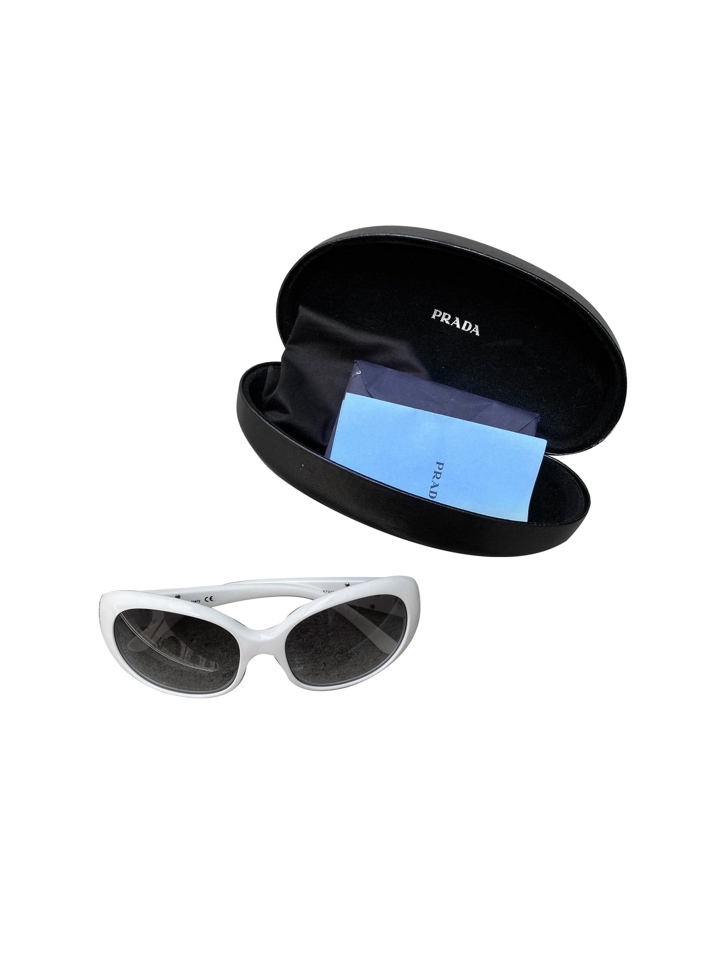 Prada 2000s Rare White Round Sunglasses