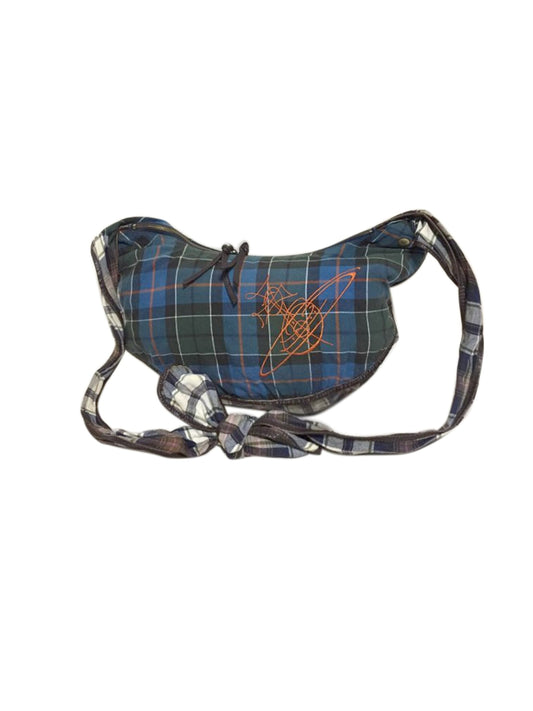 Vivienne Westwood 2000s Blue Plaid Cloth Crossbody