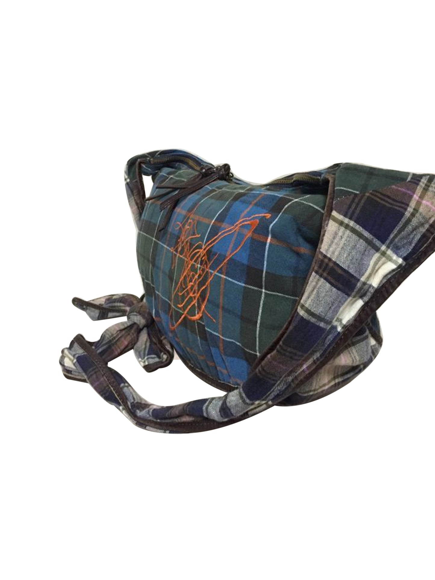 Vivienne Westwood 2000s Blue Plaid Cloth Crossbody