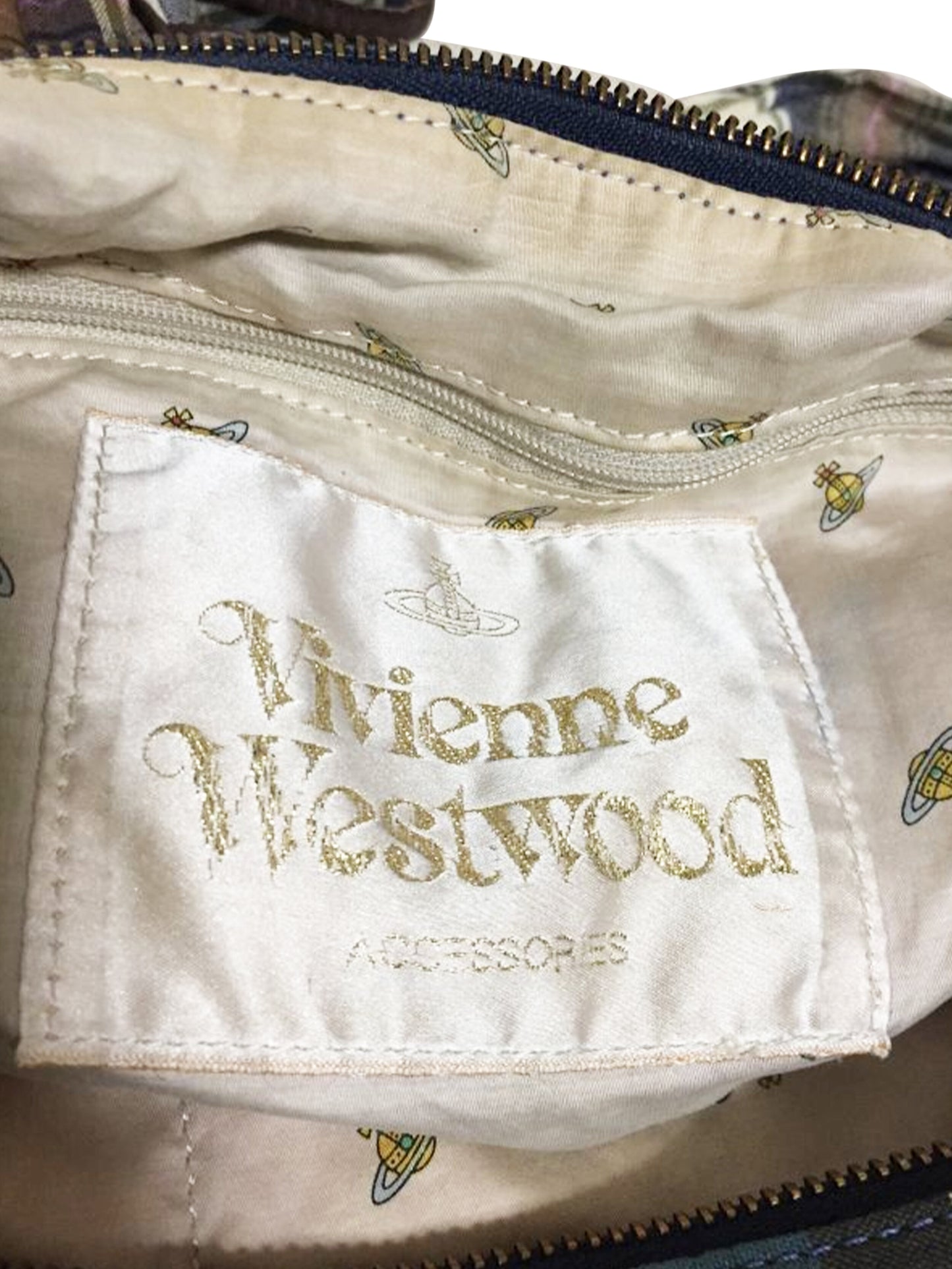 Vivienne Westwood 2000s Blue Plaid Cloth Crossbody