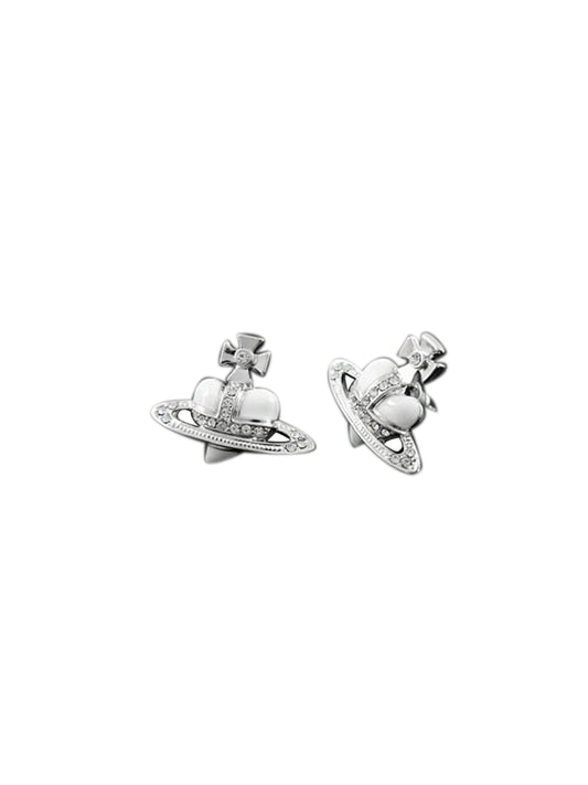 Vivienne Westwood 2000s Shiny White Heart Earrings