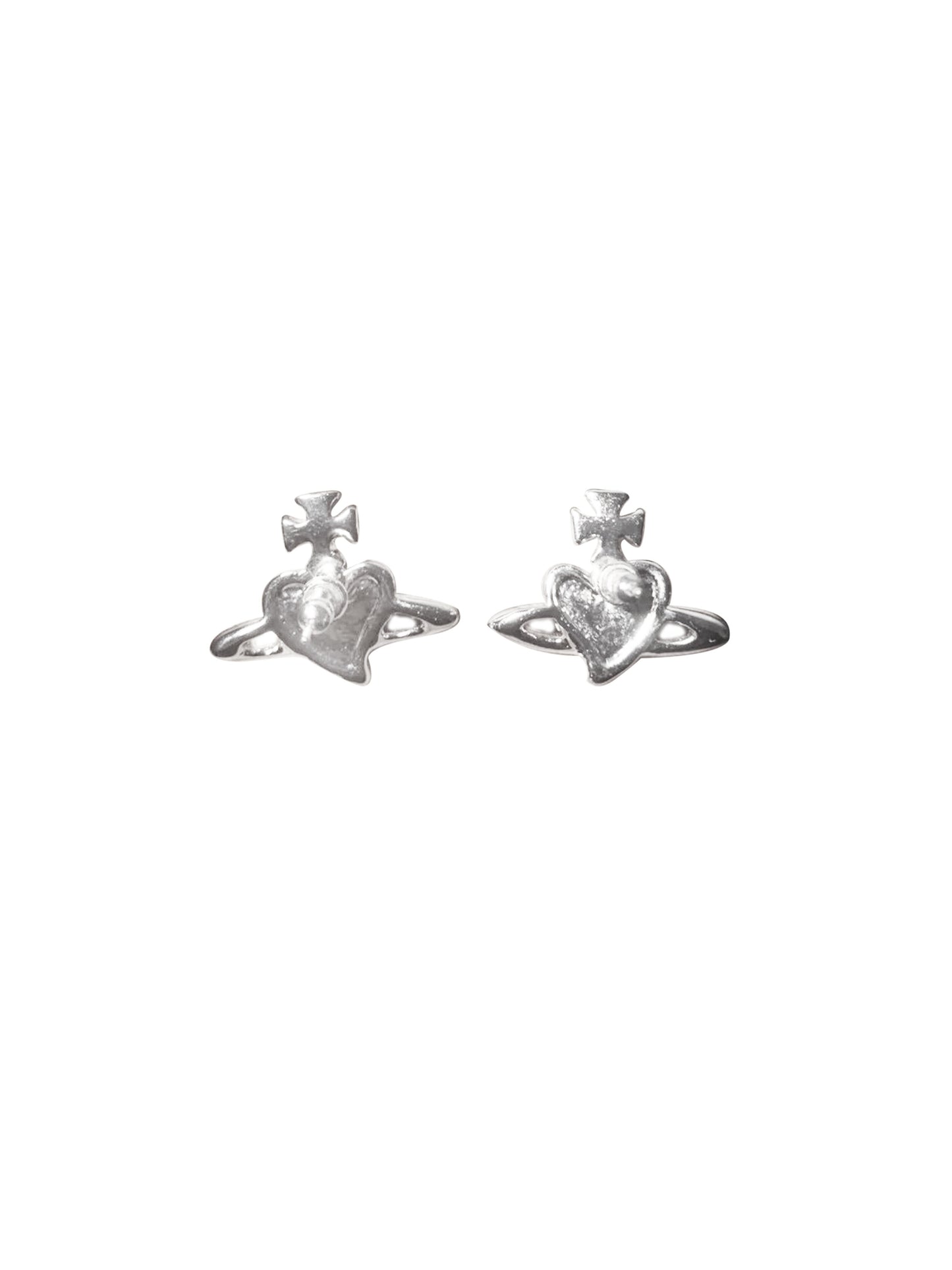 Vivienne Westwood 2000s Shiny White Heart Earrings