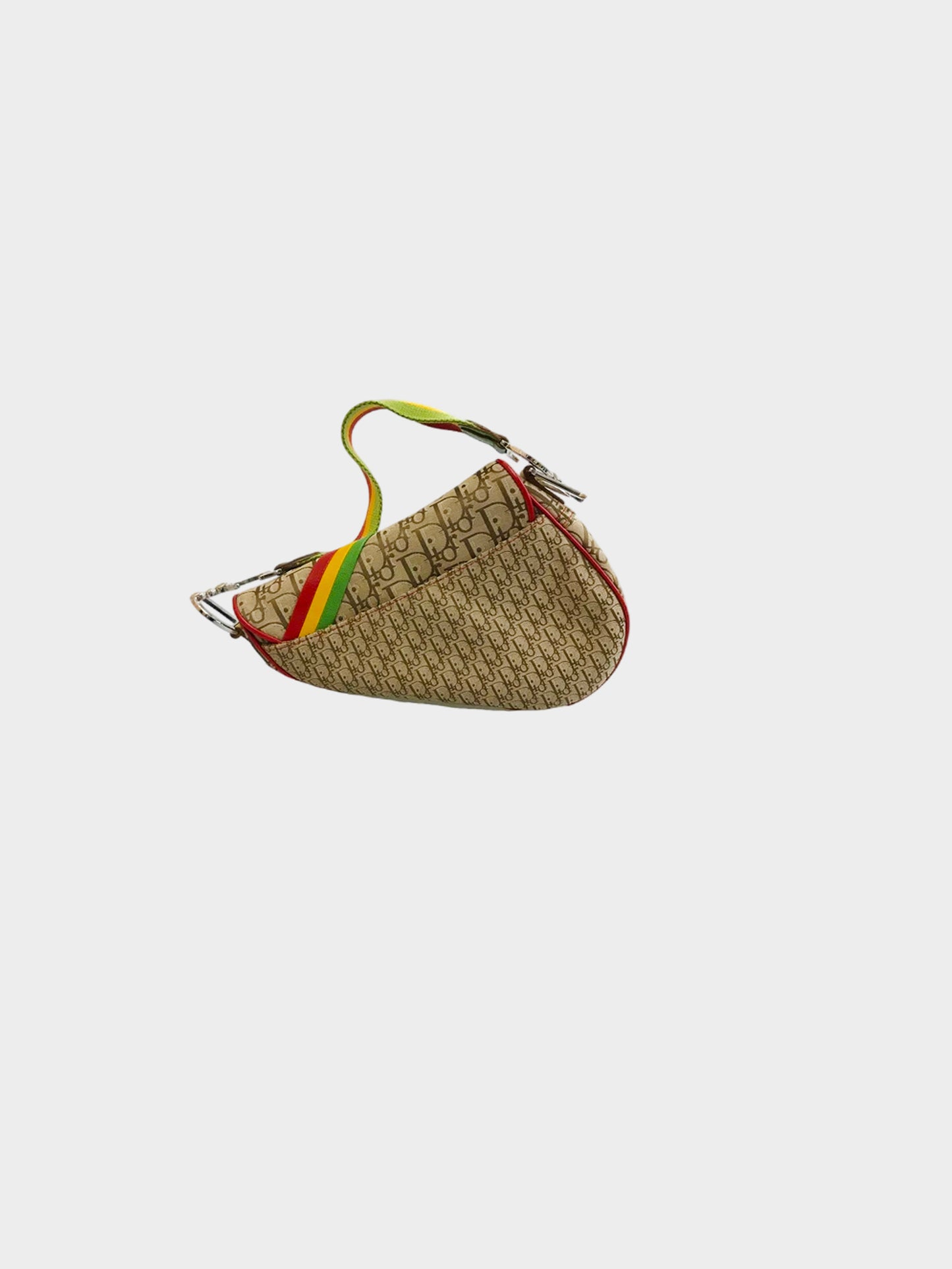 Christian Dior 2004 Rasta Tricolor Saddle Handbag