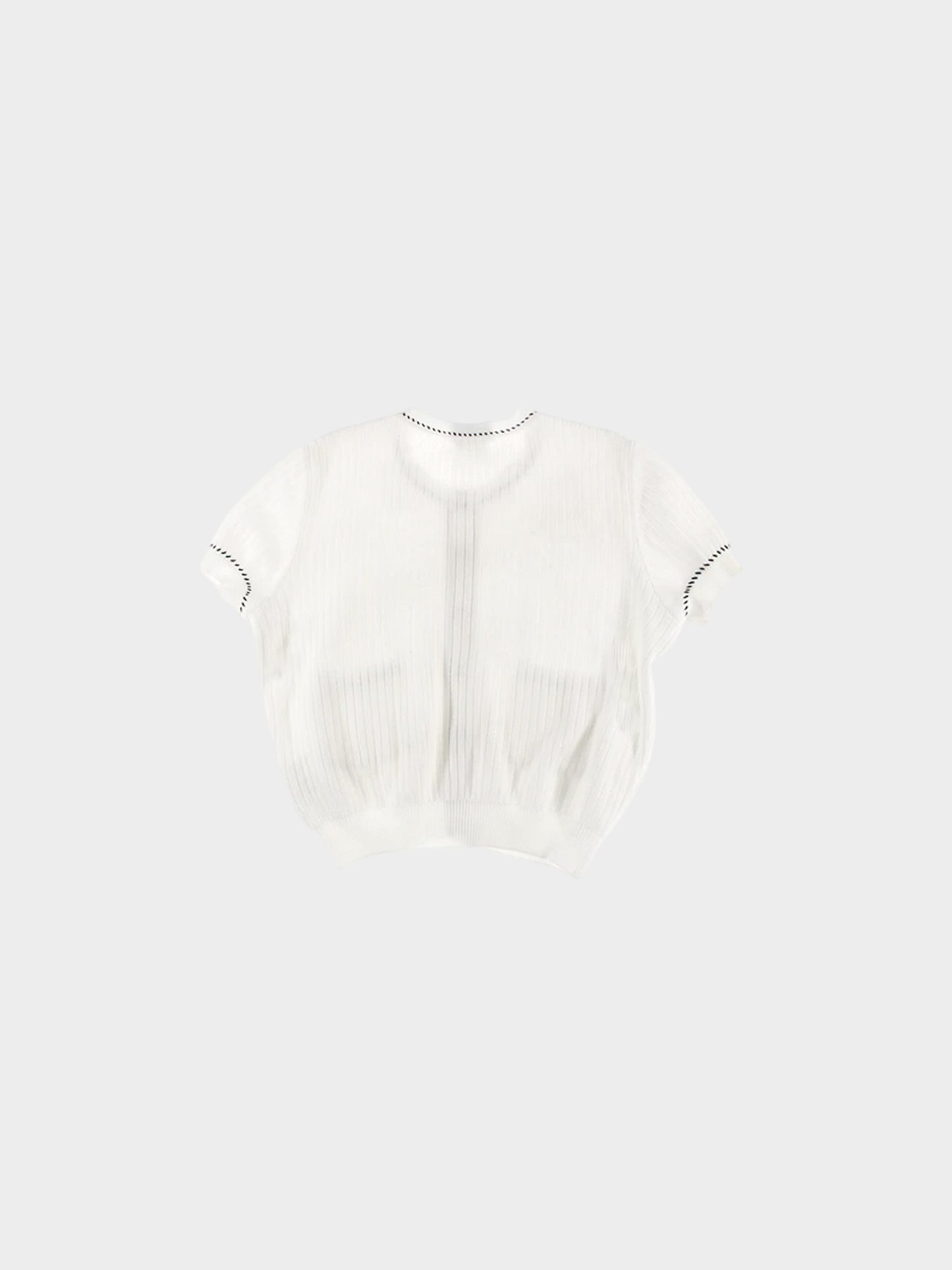 Chanel Spring 1996 Short Sleeve White Cardigan
