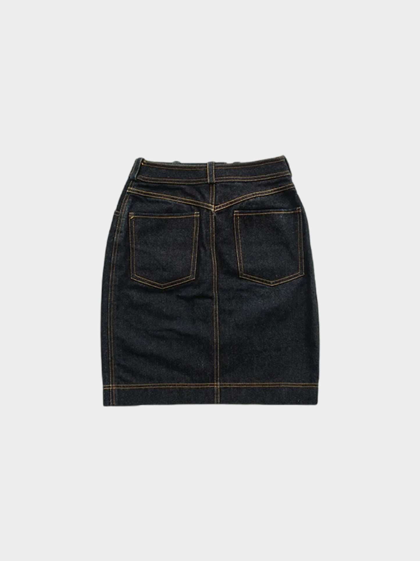 Chanel 1997 Classic Denim Skirt Navy