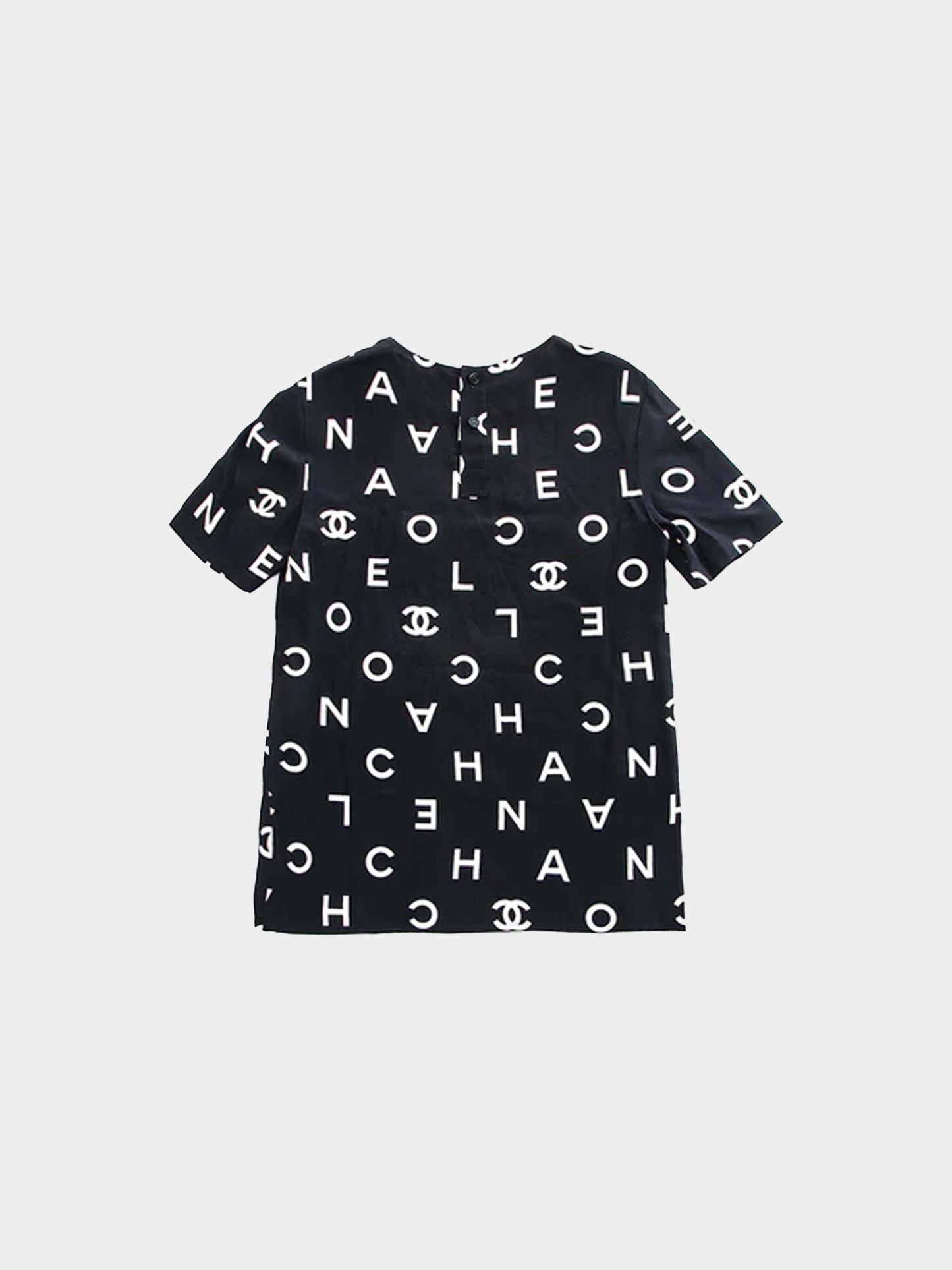 Chanel Spring 1997 Coco Logo Silk Top