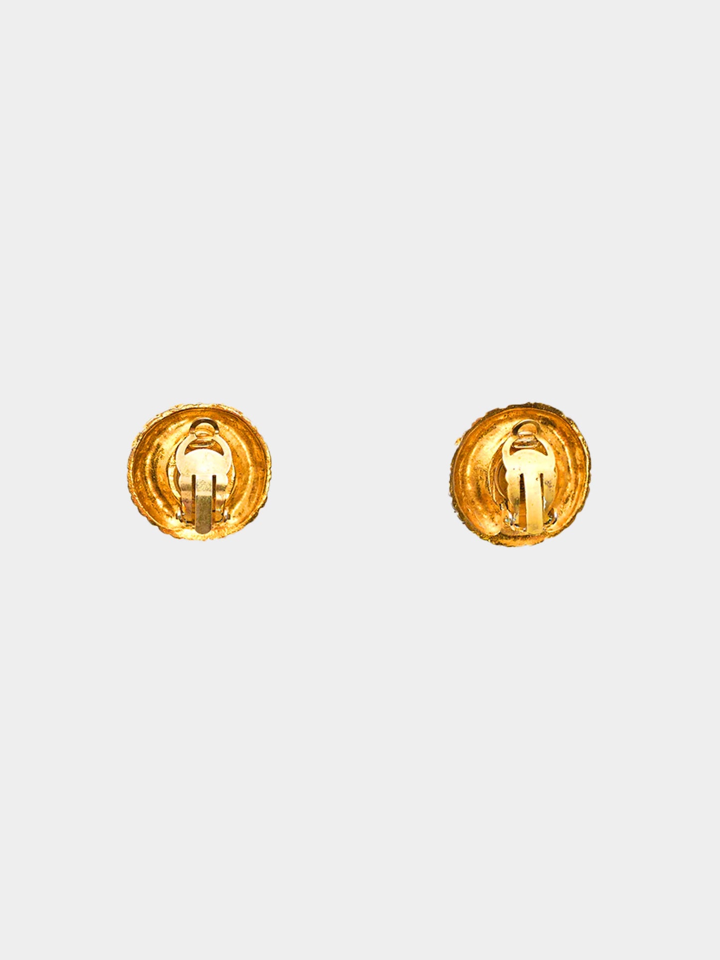 Chanel 1970s Gold Embellished Earrings