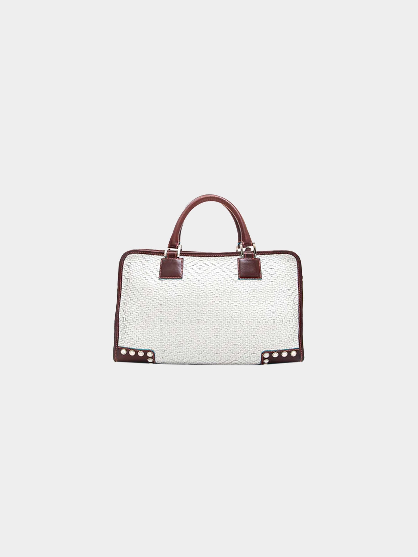 Loewe 2000s White Leather Amazona Handbag