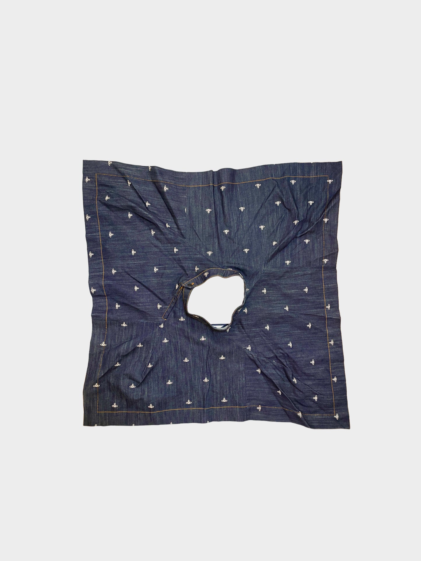 Vivienne Westwood 2000s Orb Embroidery Asymmetrical Denim SKirt