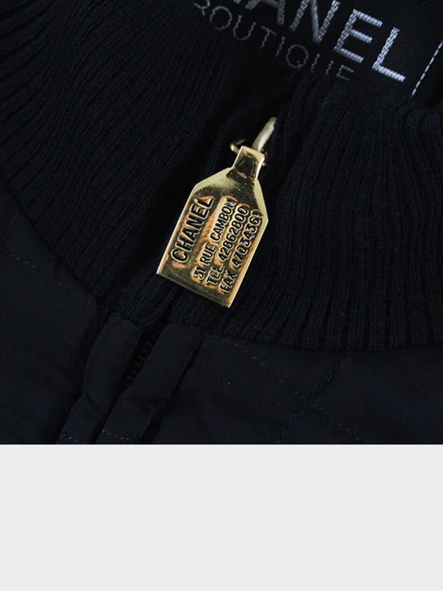 Chanel 1980s Black Quilted Bomber Jacket
