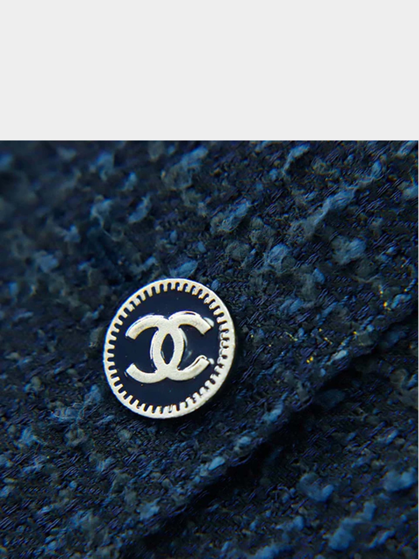 Chanel 2000 Navy Tweed Button Vest