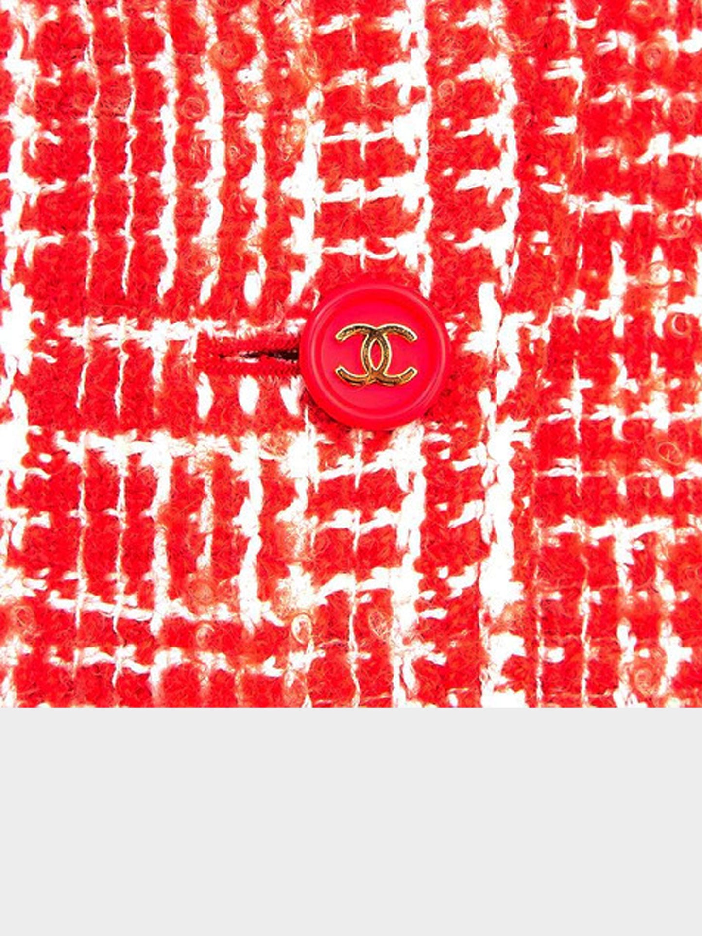 Chanel 1997 Button Tweed Coat Red