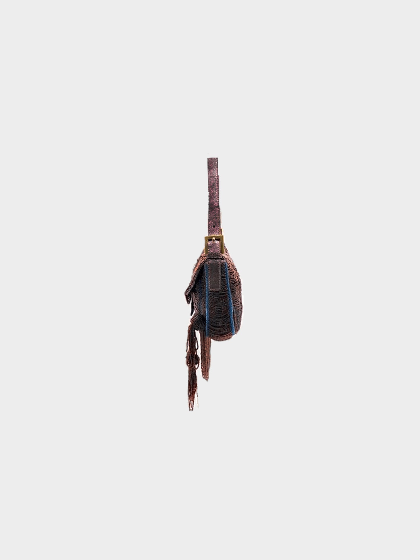 Fendi 2006 Rare Metallic Baguette with Draped Beading
