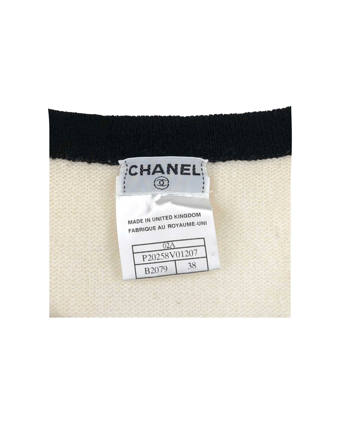 Chanel 2000s Cream and Black Cashmere Cardigan Set