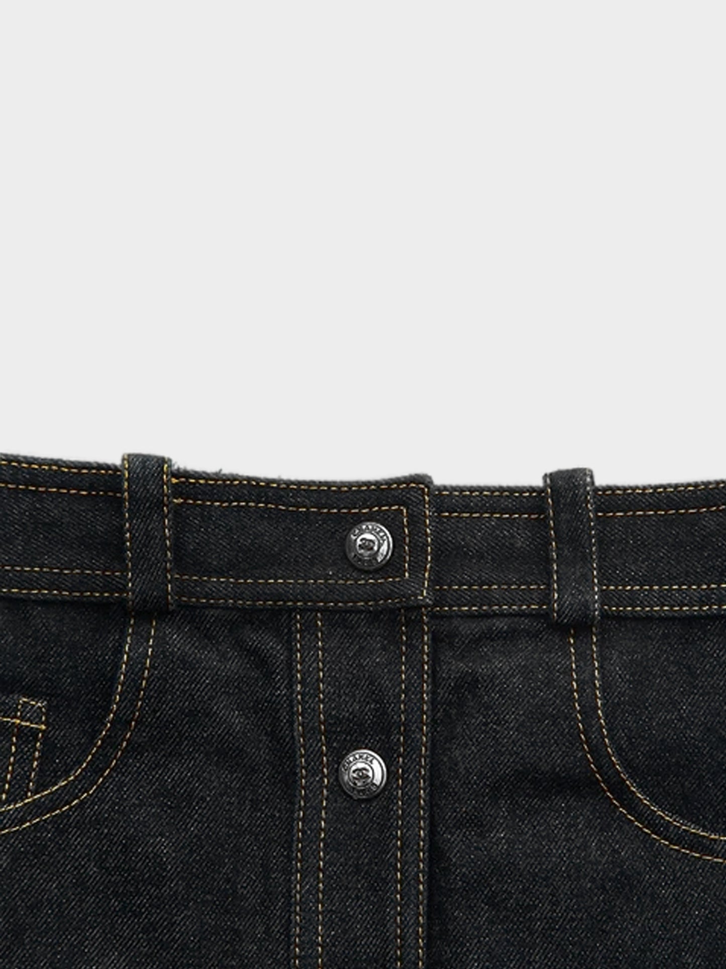 Chanel 1997 Classic Denim Skirt Navy