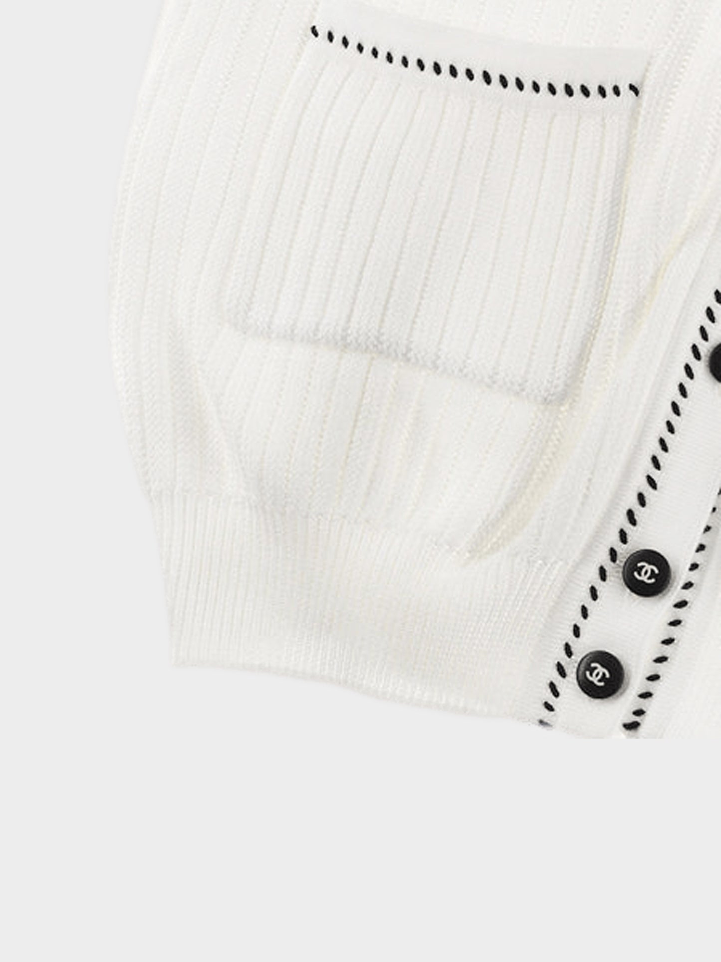 Chanel Spring 1996 Short Sleeve White Cardigan