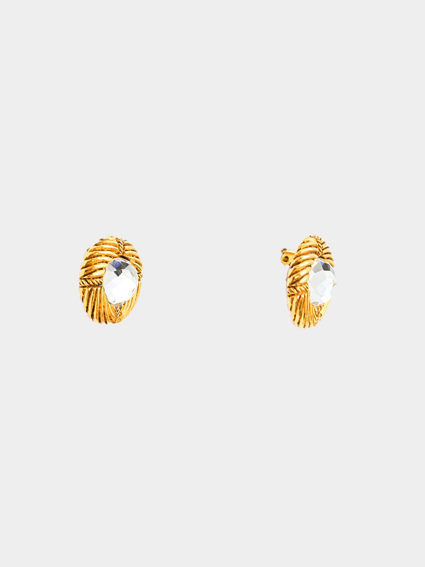 Chanel 1970s Gold Embellished Earrings