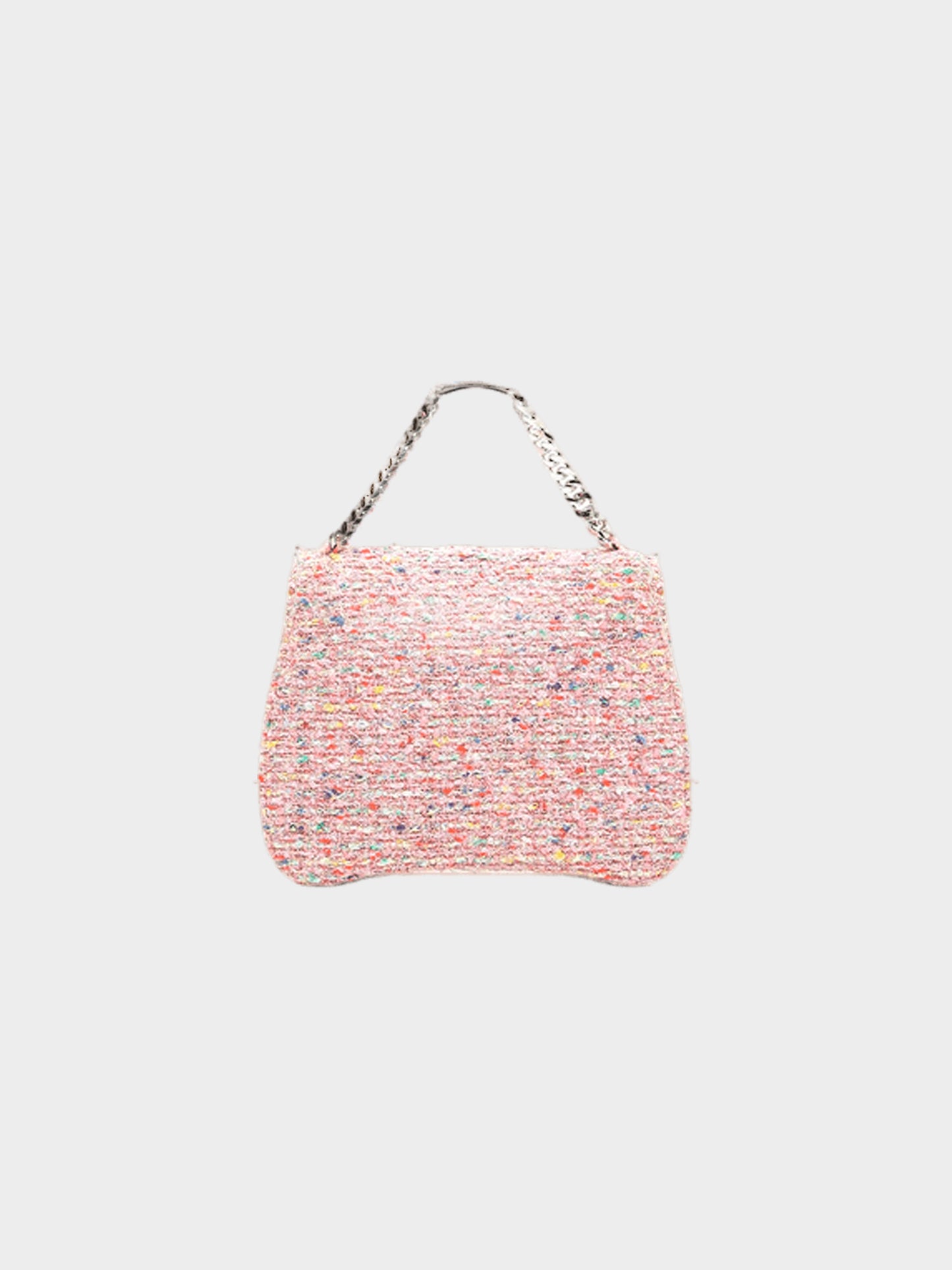 Chanel 1998 CC Patch Flap Tweed Handbag Pink