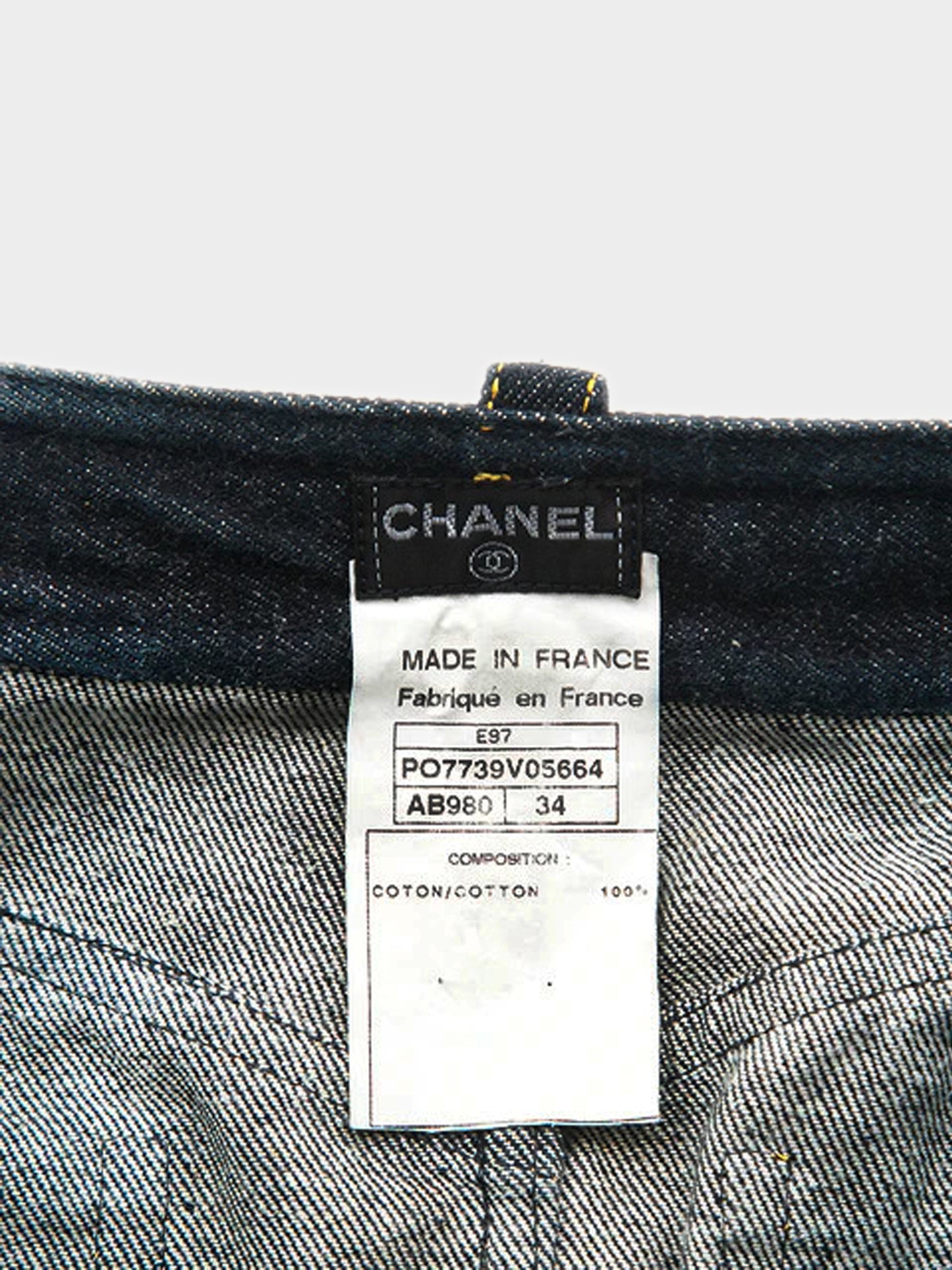 Chanel 1997 Classic Denim Skirt Navy