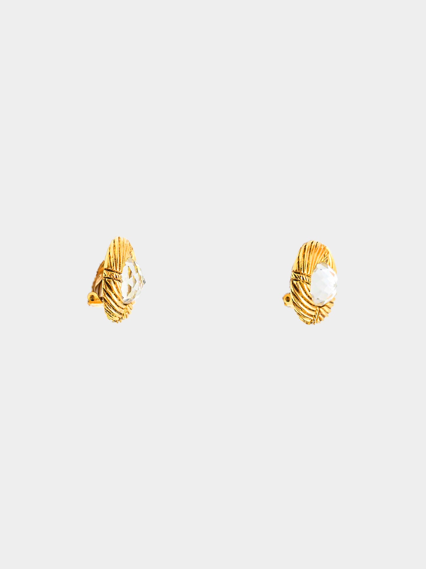 Chanel 1970s Gold Embellished Earrings