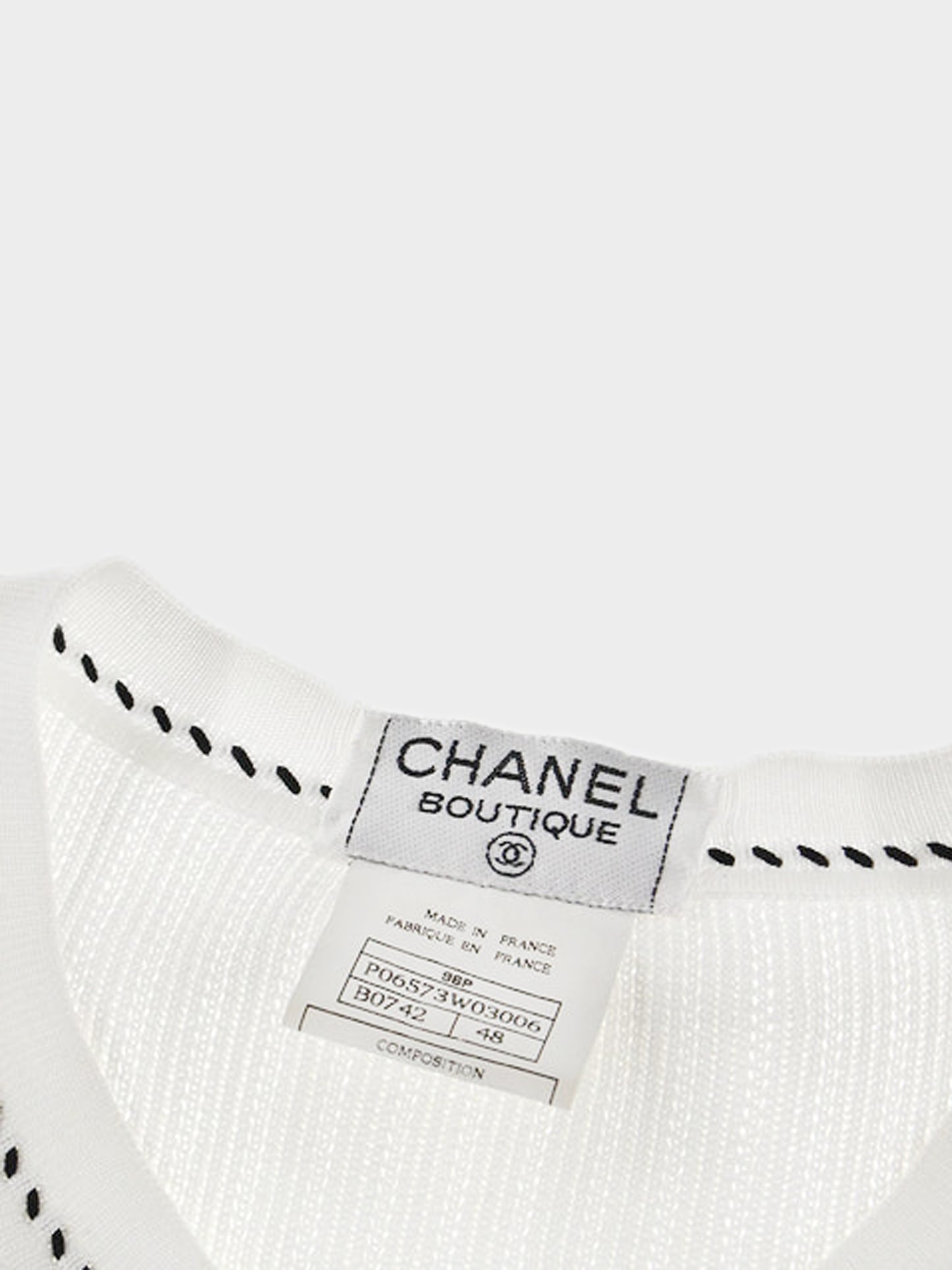 Chanel Spring 1996 Short Sleeve White Cardigan