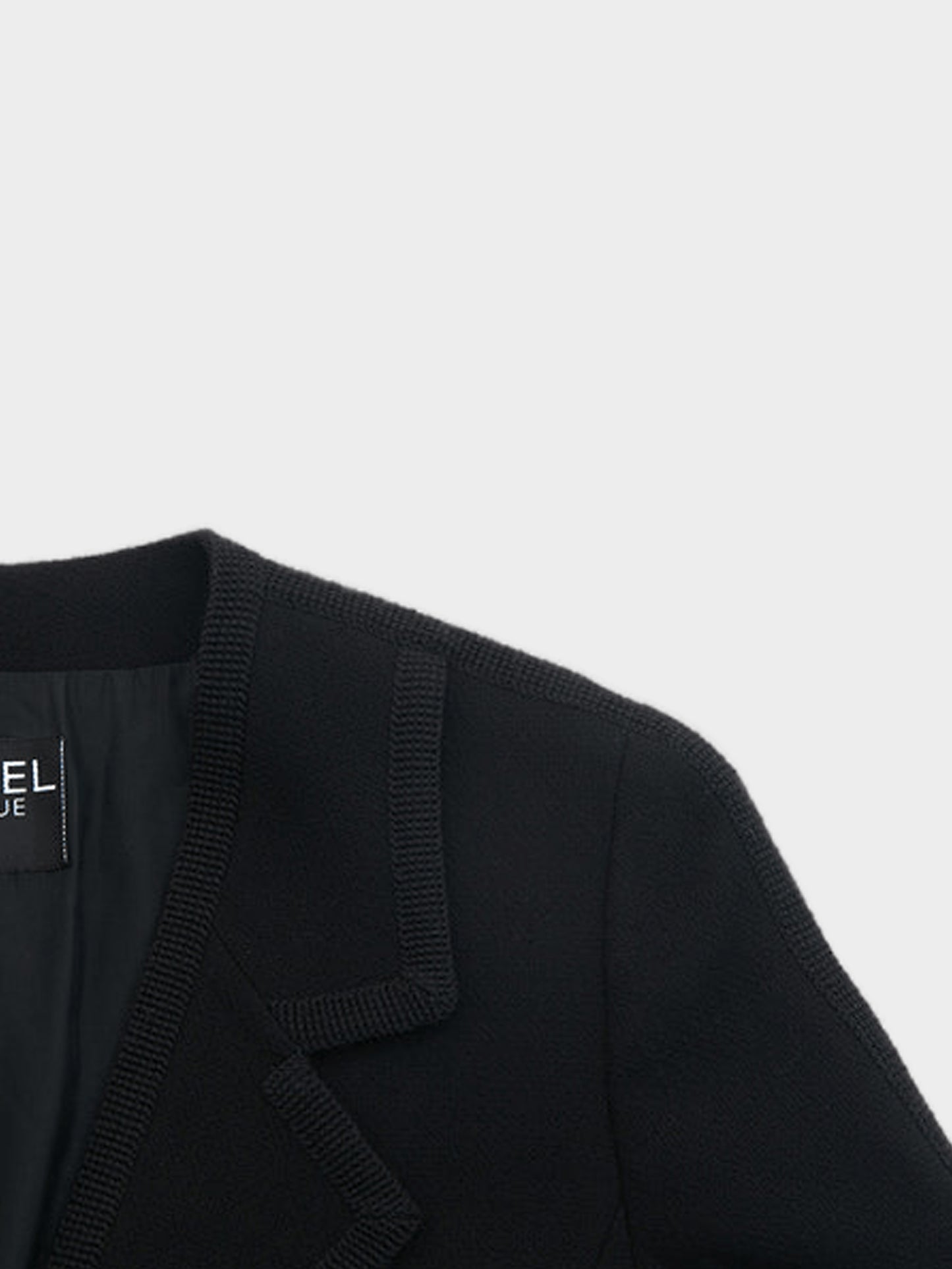 Chanel 1980s Black Tweed Front Pocket Jacket