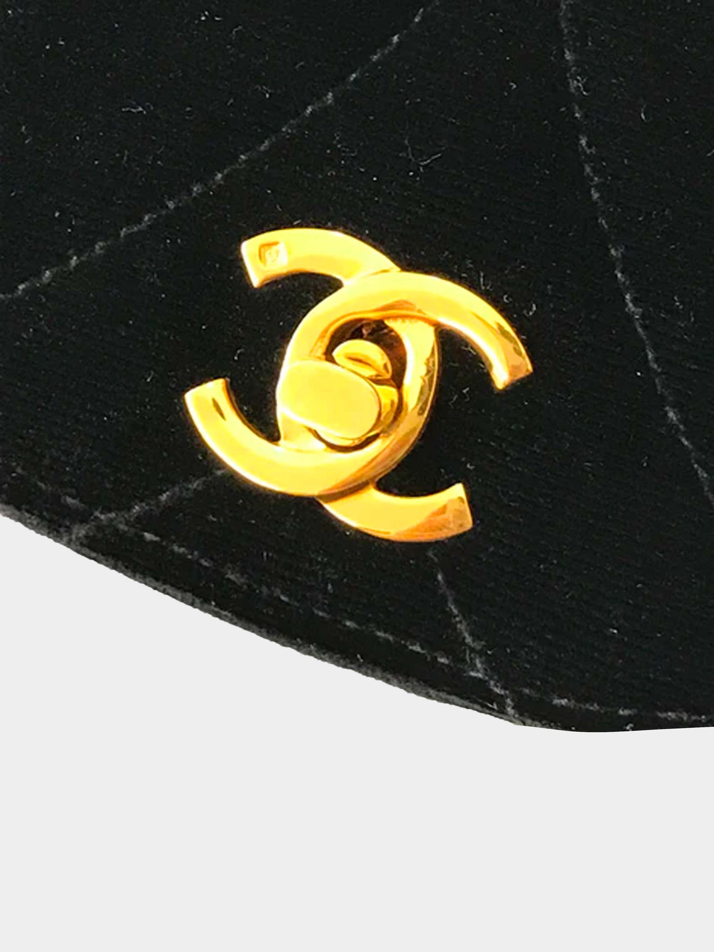 Chanel 1994 Chain Black Velvet Shoulder Bag
