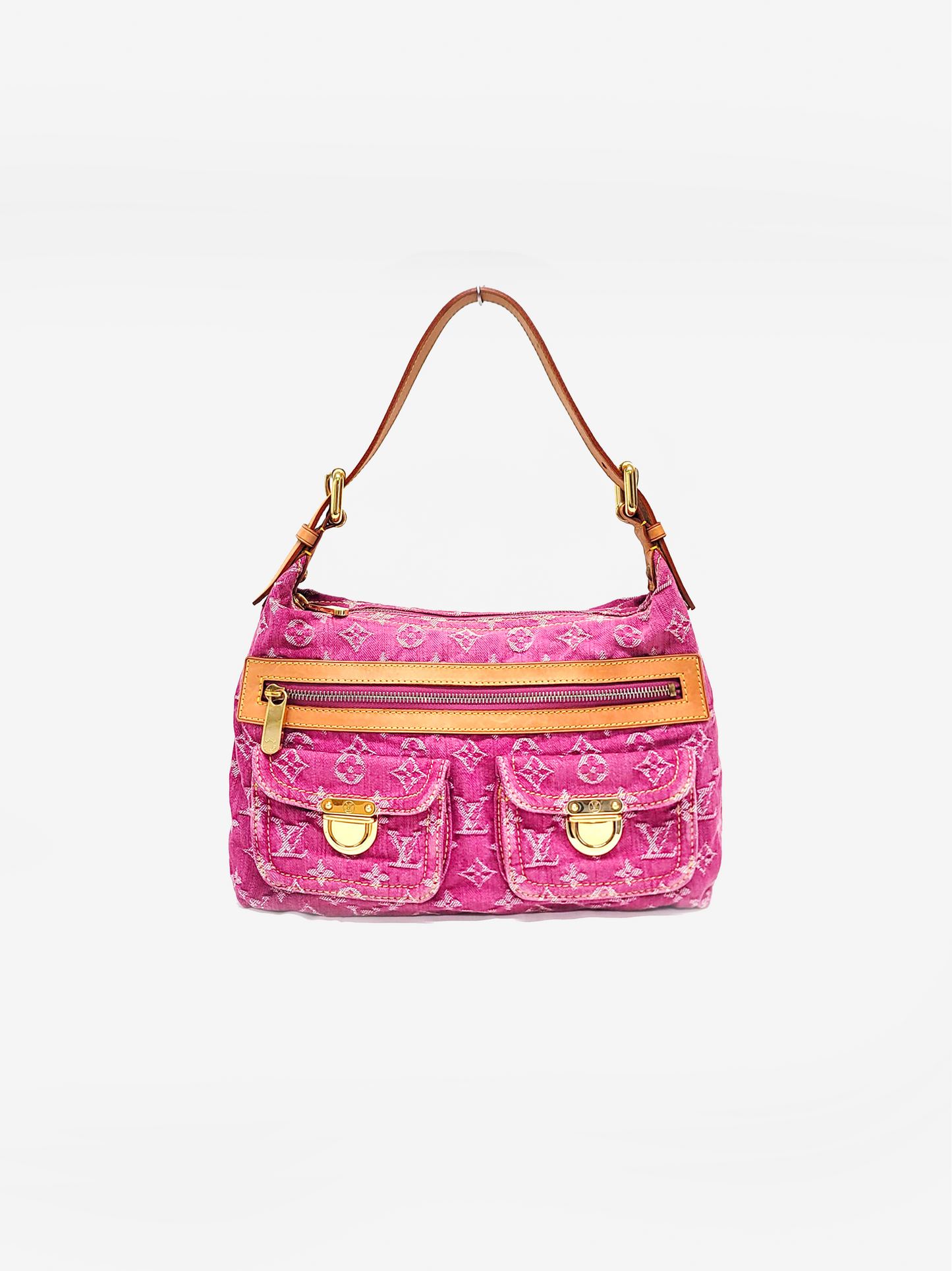 Louis Vuitton 2000s Pink Denim Double Pocket Handbag