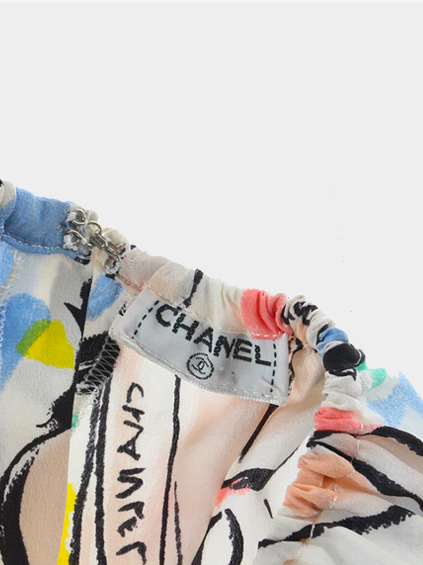 Chanel 2000s Bow Coco Silk Printed Dress